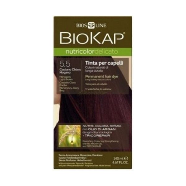 5.50 Mahogany Light Brown Gentle Dye- Castano Biokap – 140ml