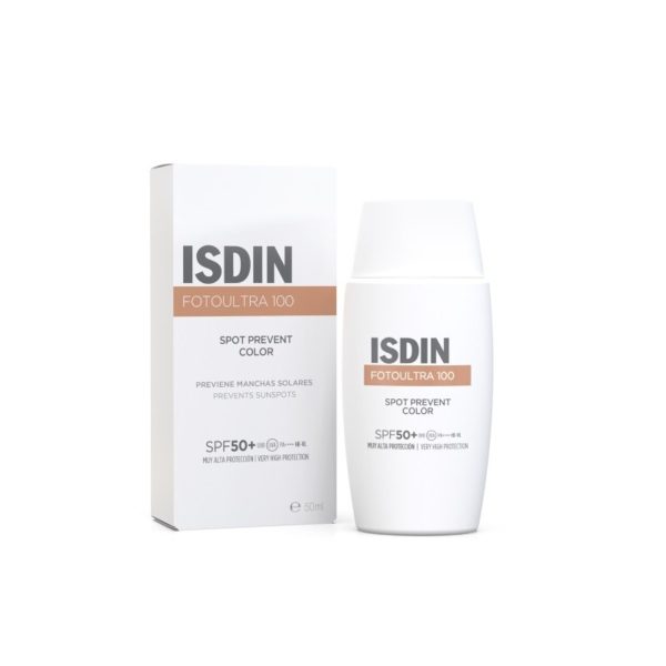 Foto Ultra 100 Gesichtssonnenschutz Mit Farbe Verhindert Sonnenflecken Spf50+ – Isdin – 50ml