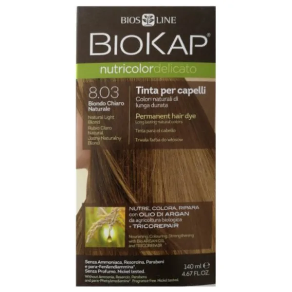 8.03 Natuurlijke Licht Blond Zachte Kleurstof – Rubio Biokap – 140ml