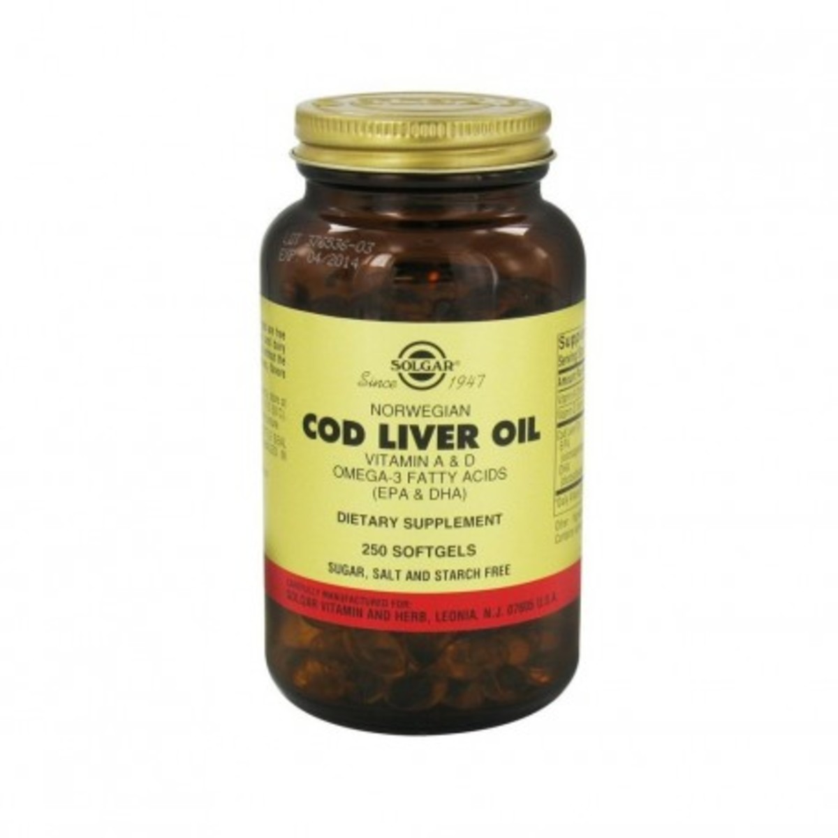 Aceite Higado Bacalao 250 Caps Solgar