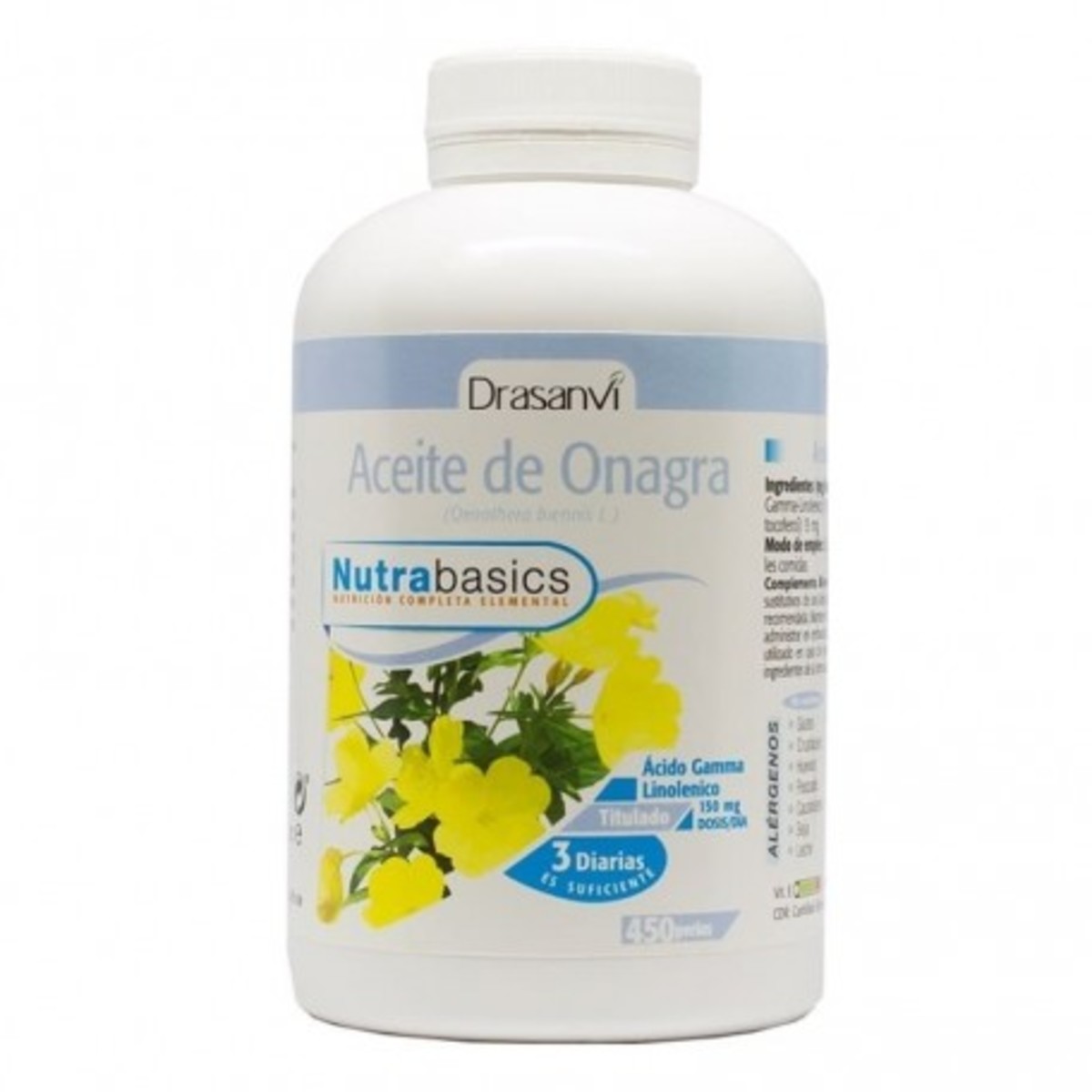 Aceite de onagra 450 perlas 500 mg NutraBasics Drasanvi