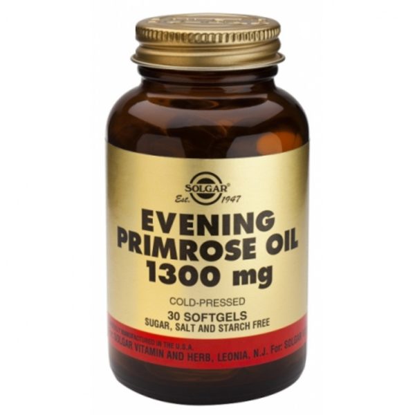 Rosa Primel-Öl 1300 mg 30 Perlen Solgar