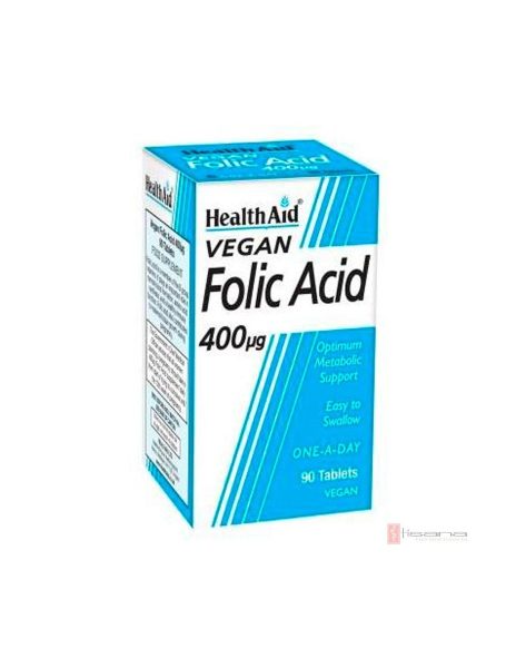 Acide Folique 400 µg 90 Comprimés Health Aid
