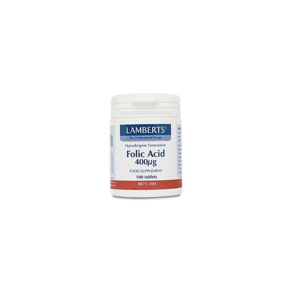 Acide folique 400 µg 100 comprimés Lamberts