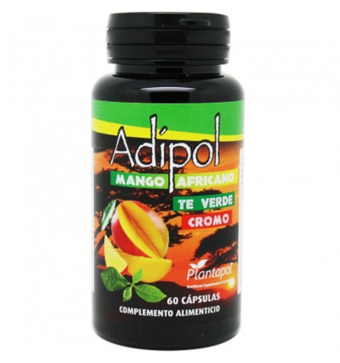 Adipol Mango Africano, Té Verde, Cromo 60 Cápsulas Plantapol