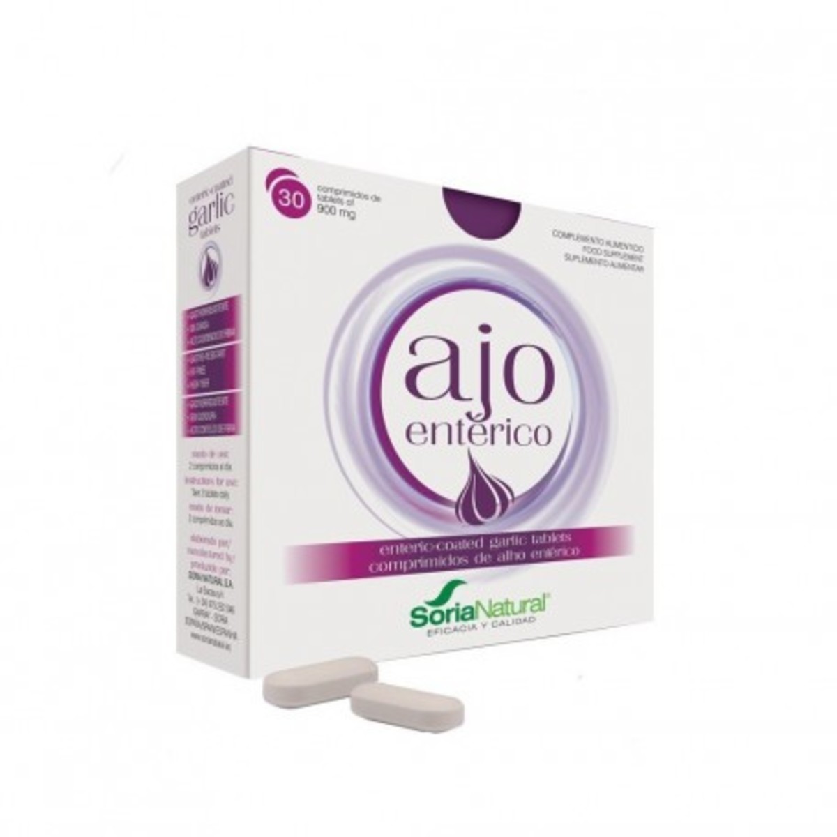 Ajo Entérico 900 mg 30 comprimidos Soria Natural