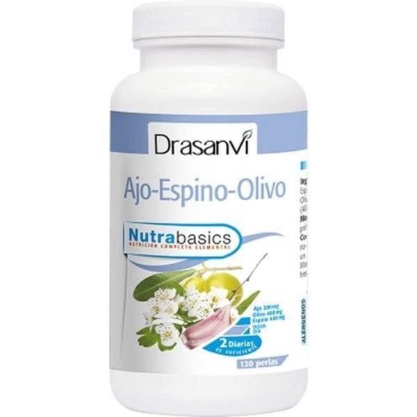 Ail Épine Olive 500 Mg Bouteille 120 Perles Nutrabasic Drasanvi