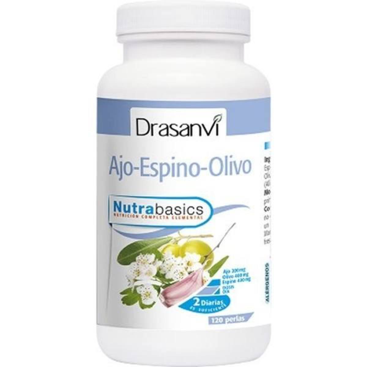 Ajo Espino Olivo 500 Mg Bote 120 Perlas Nutrabasic Drasanvi
