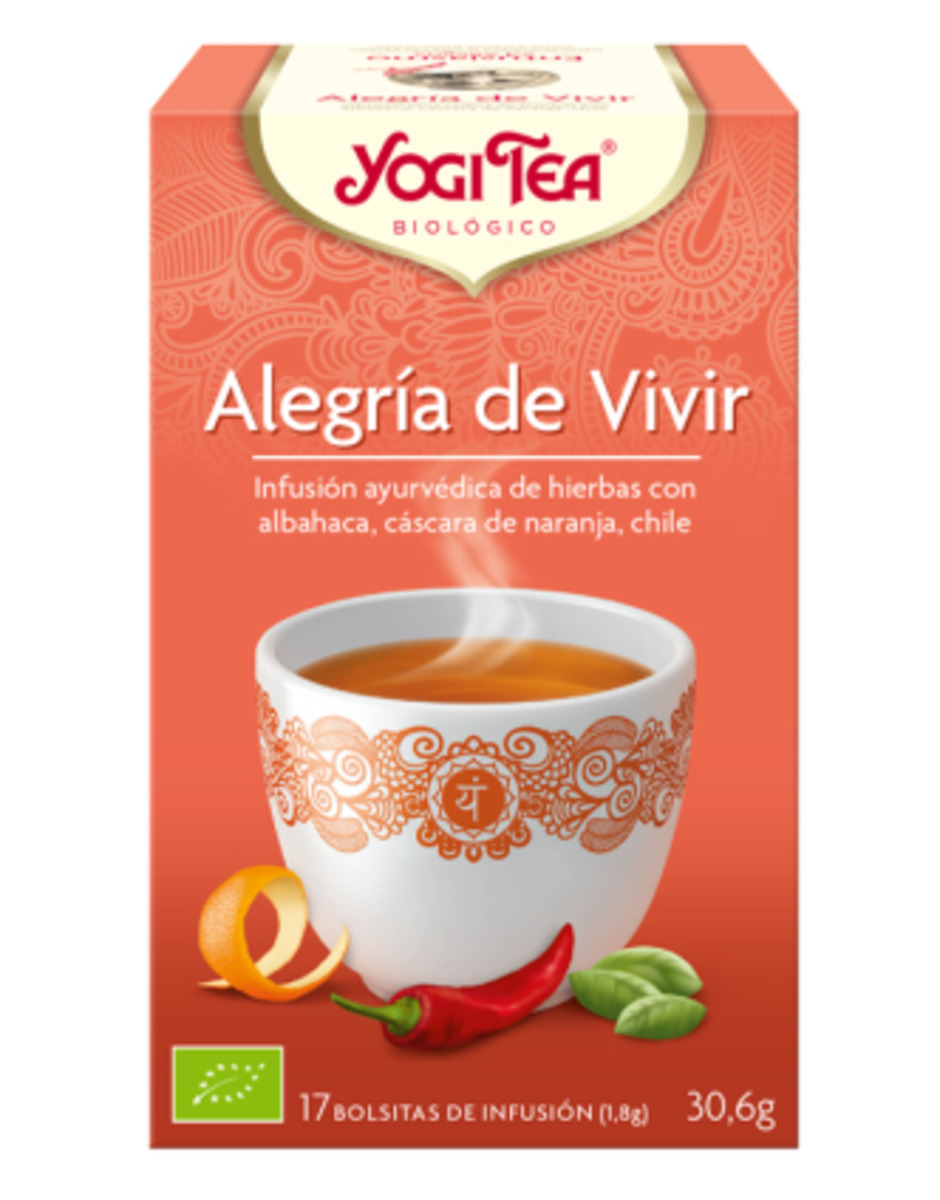 Alegría de Vivir Reconfortante 17 bolsitas biológico Yogi Tea