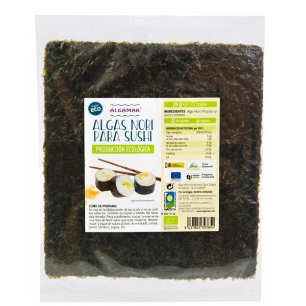 Sushi Alghe Eco Nori 10 Fogli Delialga Algamar – 25g