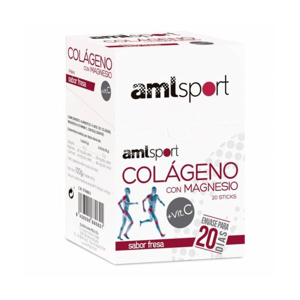 Amlsport Collagene Magnesio Vitamina C Gusto Fragola 20 Sticks