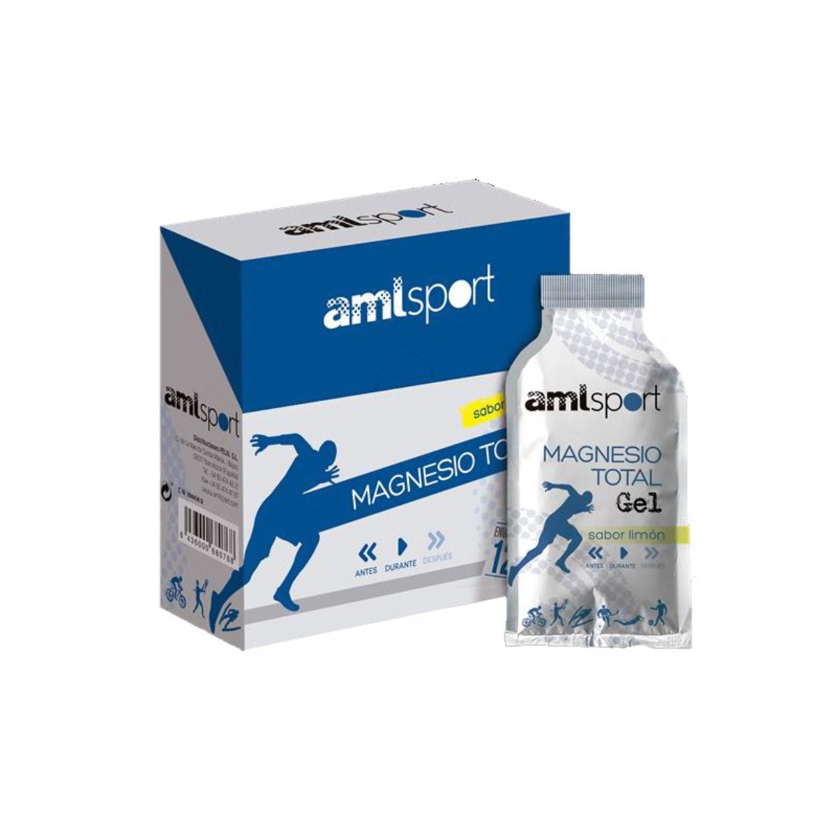 Amlsport Magnesio Total Sabor Limón Gel 12 Sobres