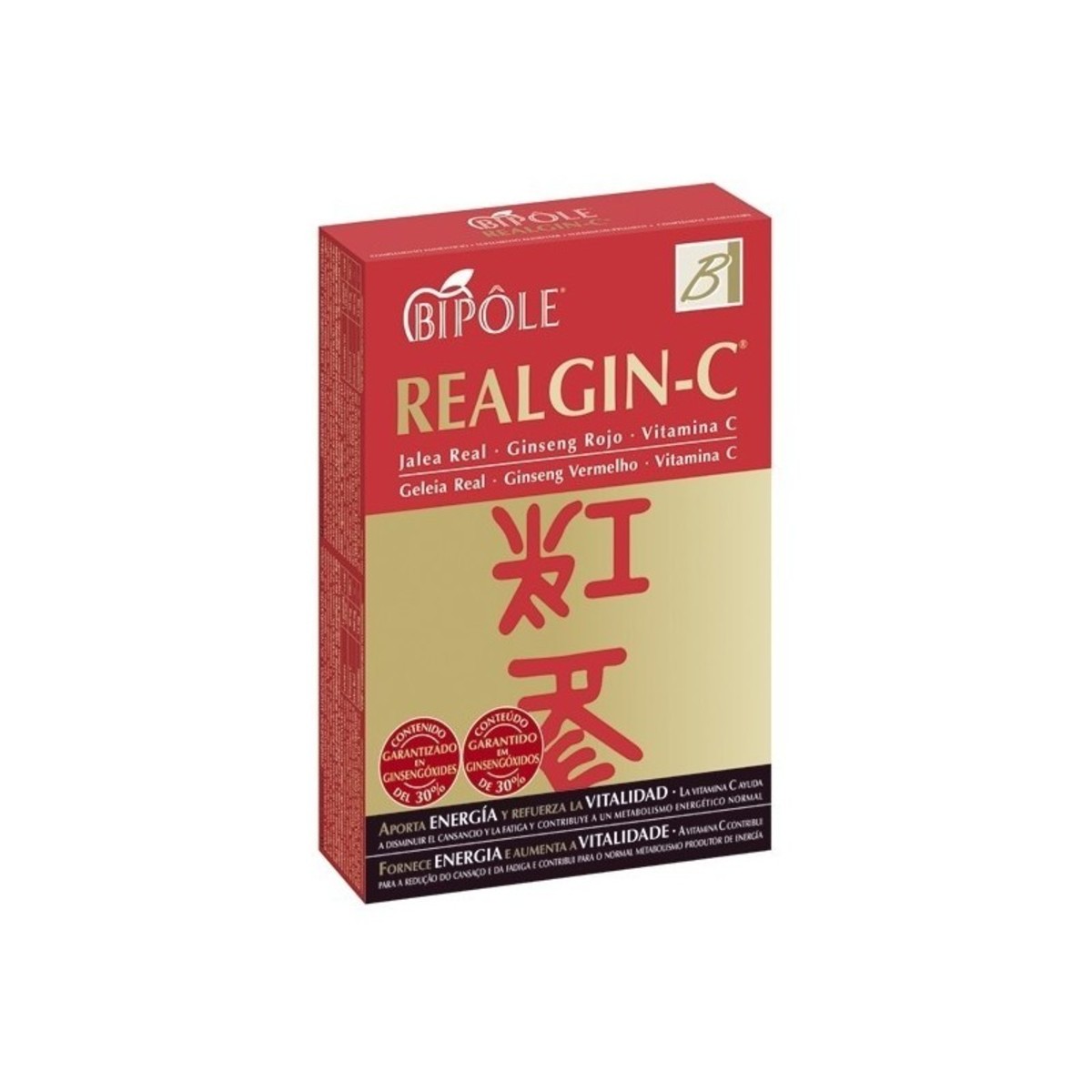 Ampollas Bipole Realgin C 20 (Jalea Real + Ginseng + Vitamina C) Intersa