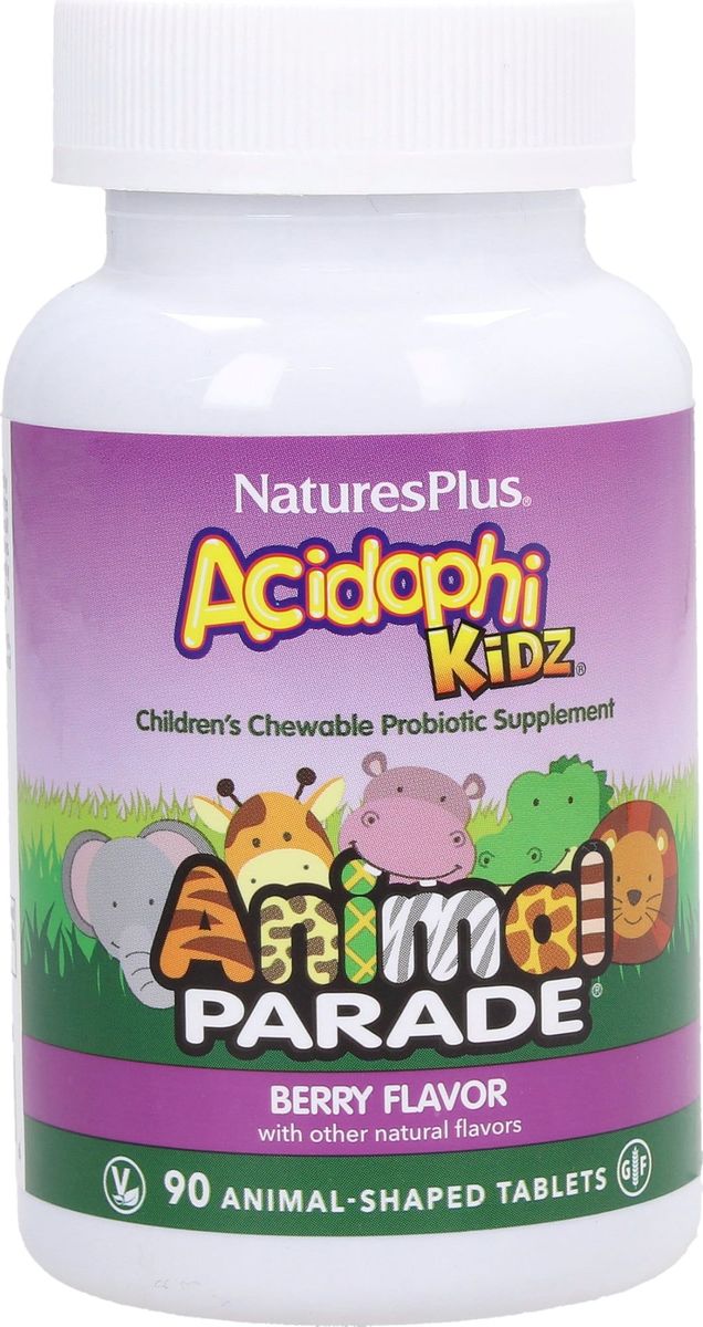 Animal Parade Acidophikidz 90 Comprimidos Natures Plus