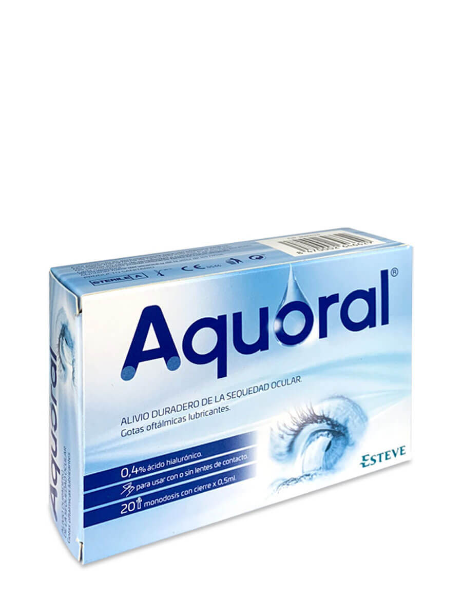 Aquoral gotas oftálmicas sequedad ocular 20 monodosis 0.5 ml
