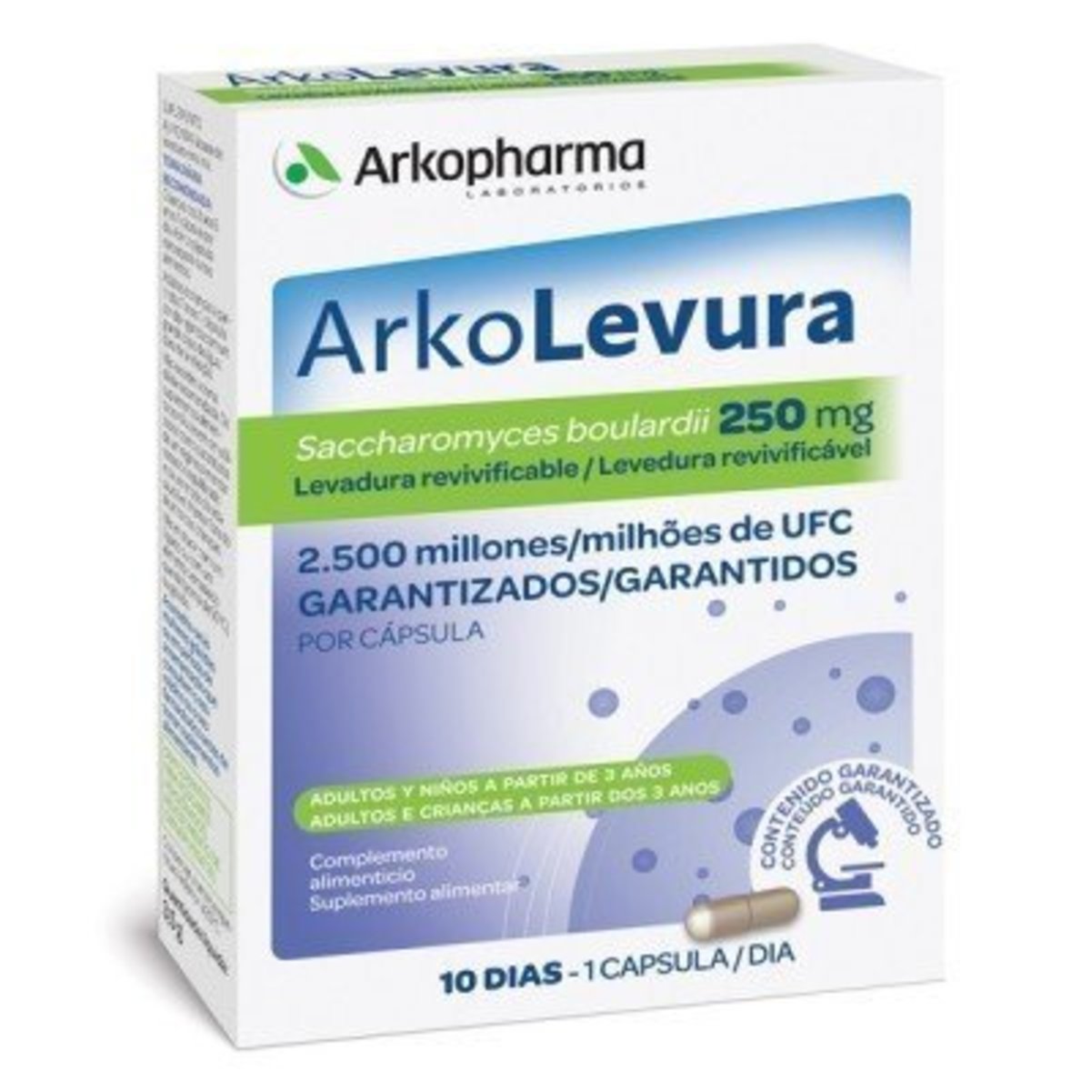 Arkolevura 10 cápsulas 250 mg