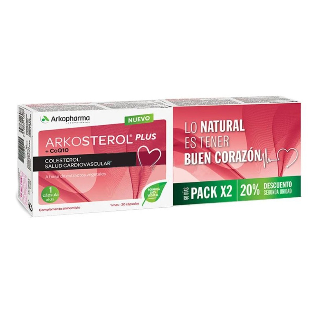 Arkopharma arkosterol plus 2×30 cápsulas