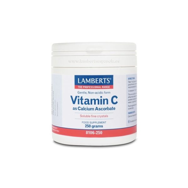 Ascorbate de calcium (cristaux solubles) Lamberts – 250g