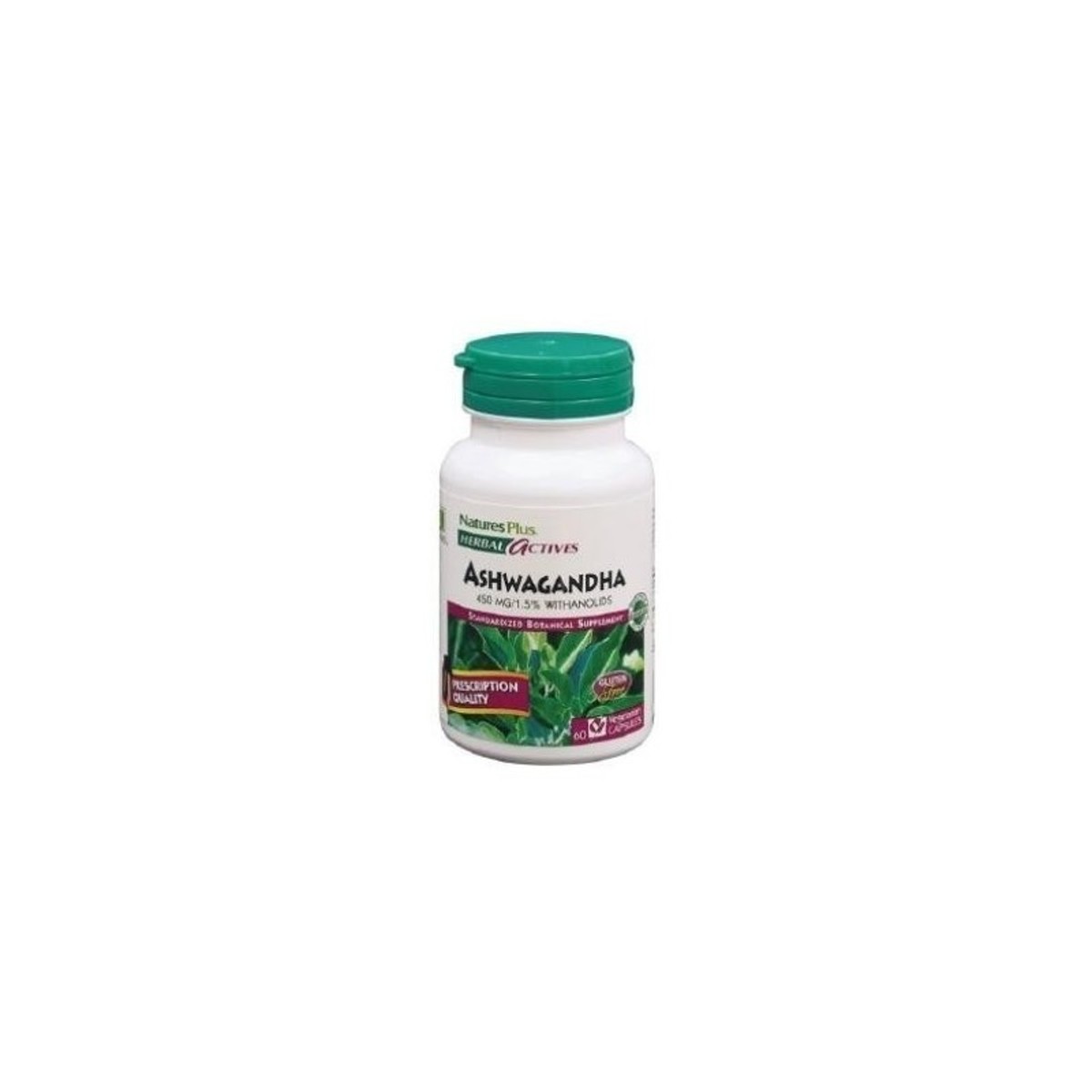Ashwaganda Raíz 450 mg 60 Cápsulas Herbal Actives Natures Plus