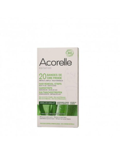 Tiras de Cera Fria Ingles & Axilas 20Ud 10×2 Unidades Acorelle