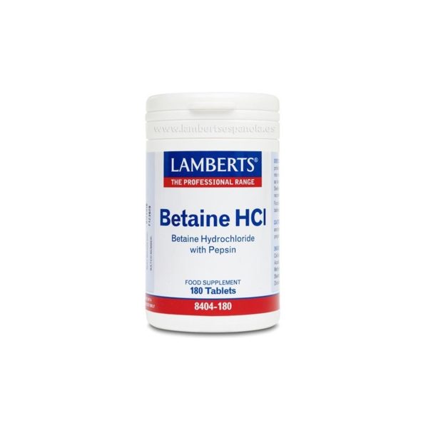 Betaína HCL 324 mg/Pepsina 5 mg 180 Συμπίεστρα Lamberts