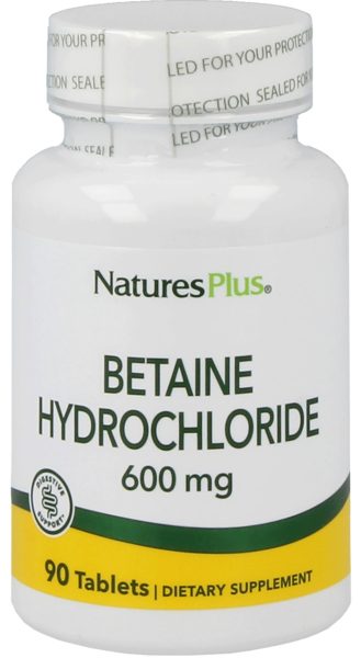 Betaína HCL 600 mg 90 δισκία Natures Plus