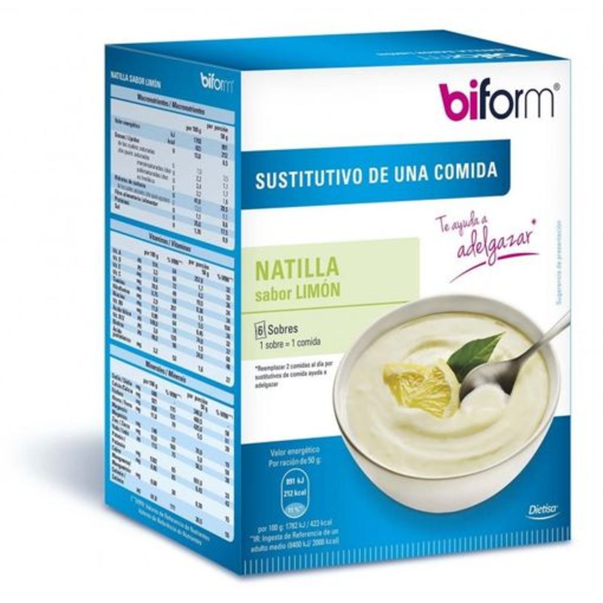 Biform Natillas Limón 6 Sobres Dietisa 6 Sobres