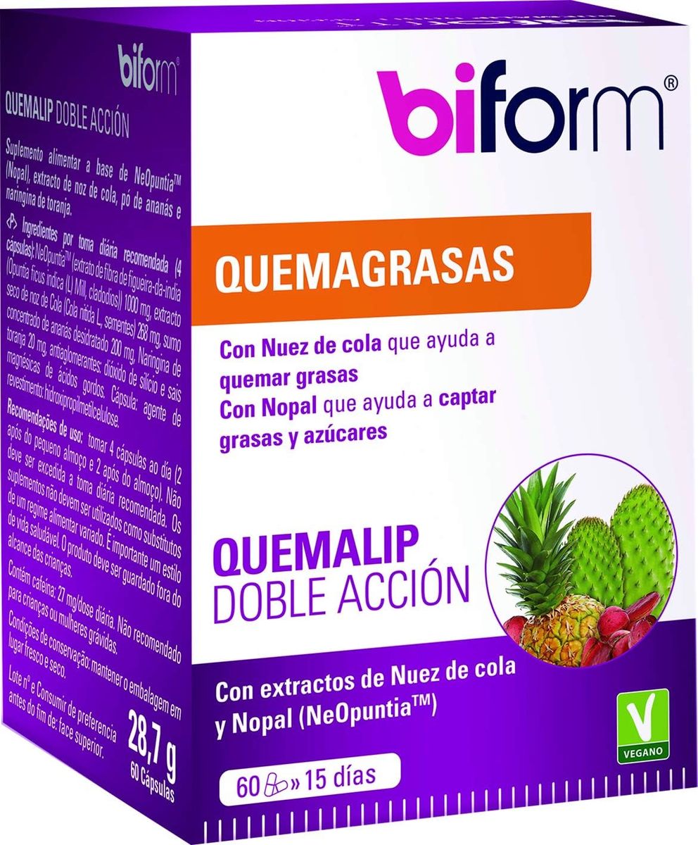 Biform Quemalip Doble Acción Quemagrasas 60 Cápsulas Dietisa