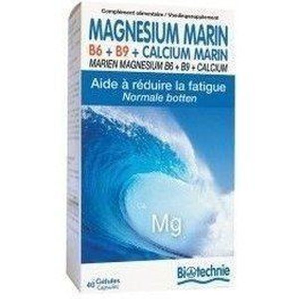 Biotechnie Meeresmagnesium B6+B9 40 Kapseln