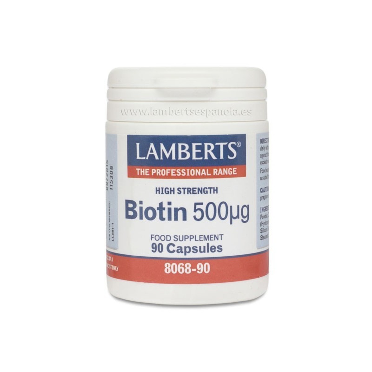 Biotina 500 mcg 90 Cápsulas Lamberts