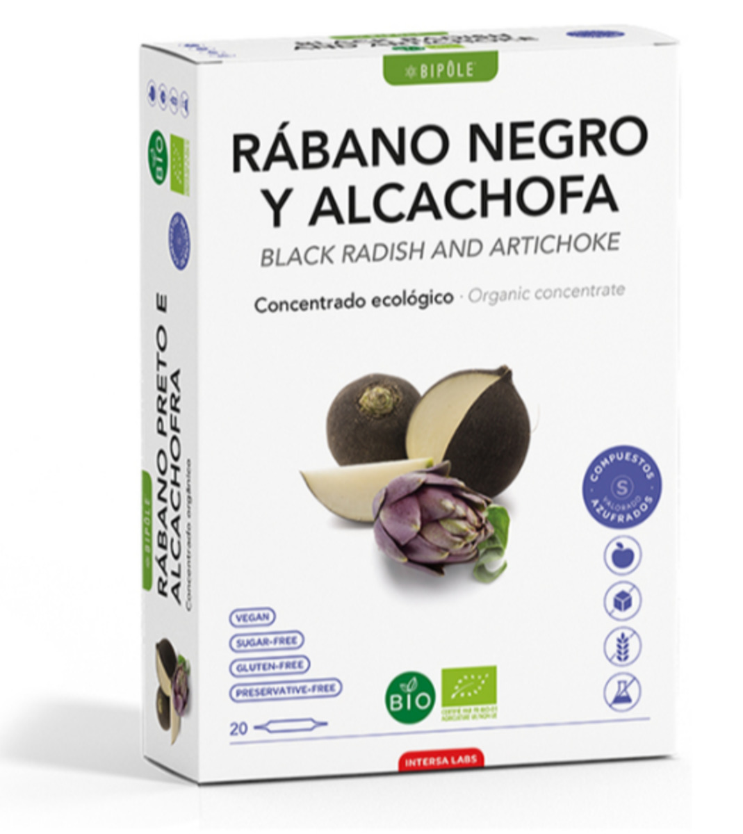 Bipole Rábano Negro + Alcachofa 20 Ampollas Intersa