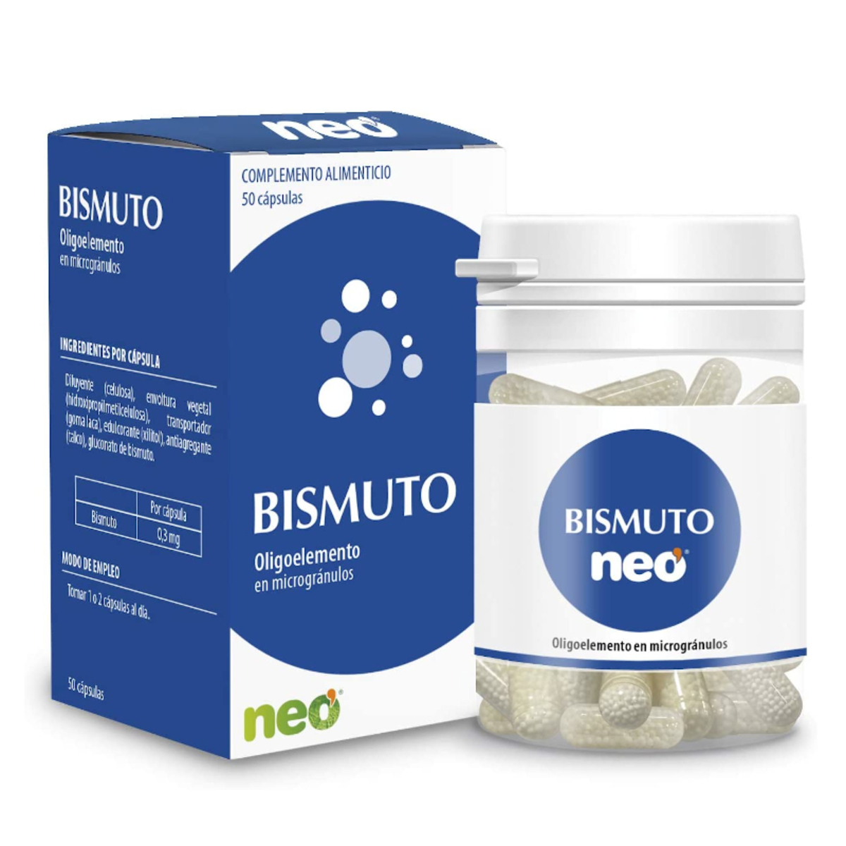 Bismuto microgránulos 50 cápsulas Neo