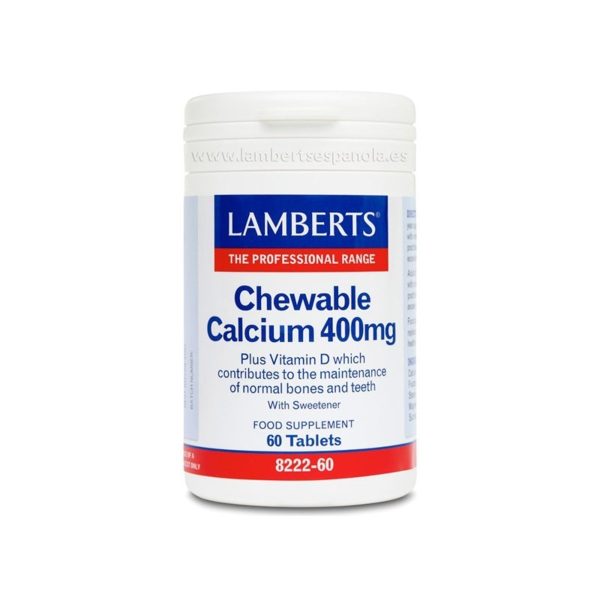 Calcium Mastiquable 400 mg 60 Comprimés Lamberts