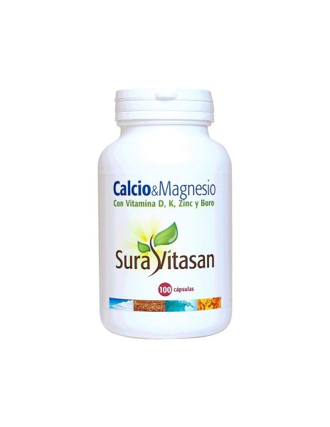 Calcium et Magnésium + Vitamine D + Zinc + Bore 100 Capsules Sura Vitasan