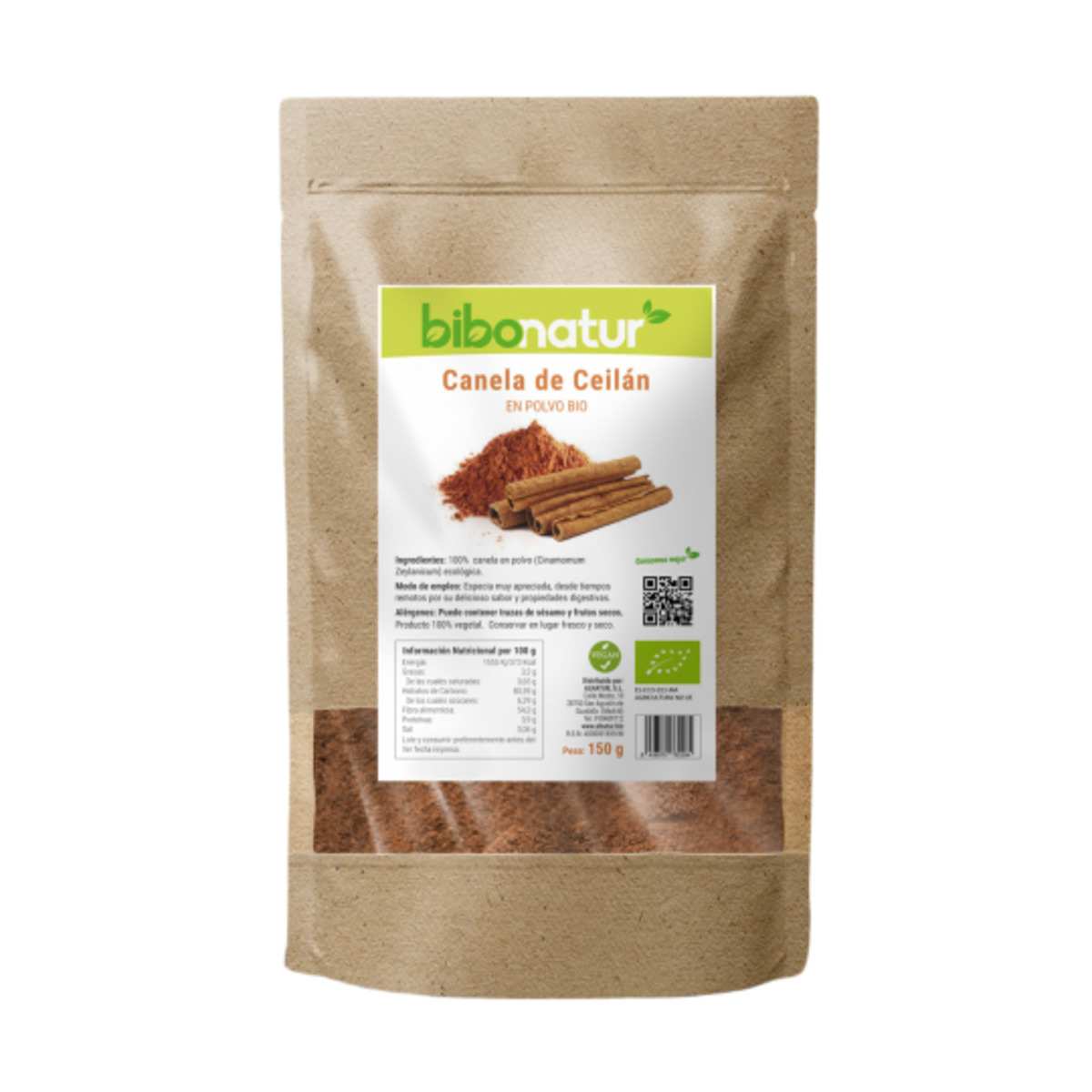 Canela en polvo de Ceilán Bio Bibonatur – 150g
