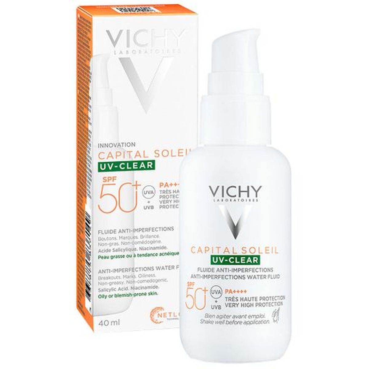 Capital Soleil Uv Clear Fluide Anti-Imperfections Spf50+ – Vichy – 40ml