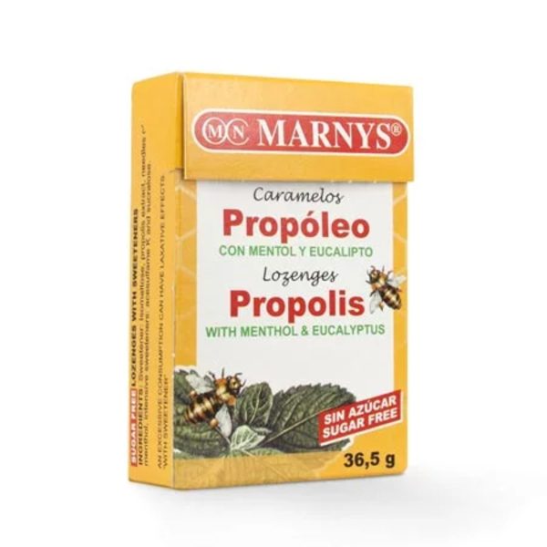 Caramelos de Própolis Mentol e Eucalipto Sem Açúcares 20u. Marnys