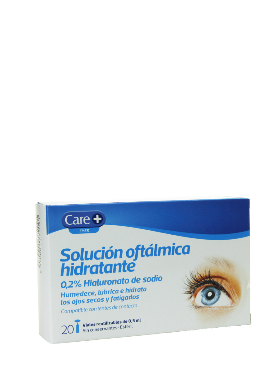 Care+ Solución Oftalmológica 0.2% Hialuronato De Sodio 20 Viales De 0.5 ml
