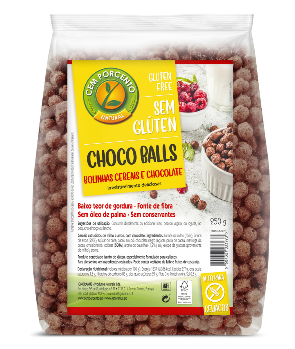 Cem Porcento Choco-balls sin glúten – 250g
