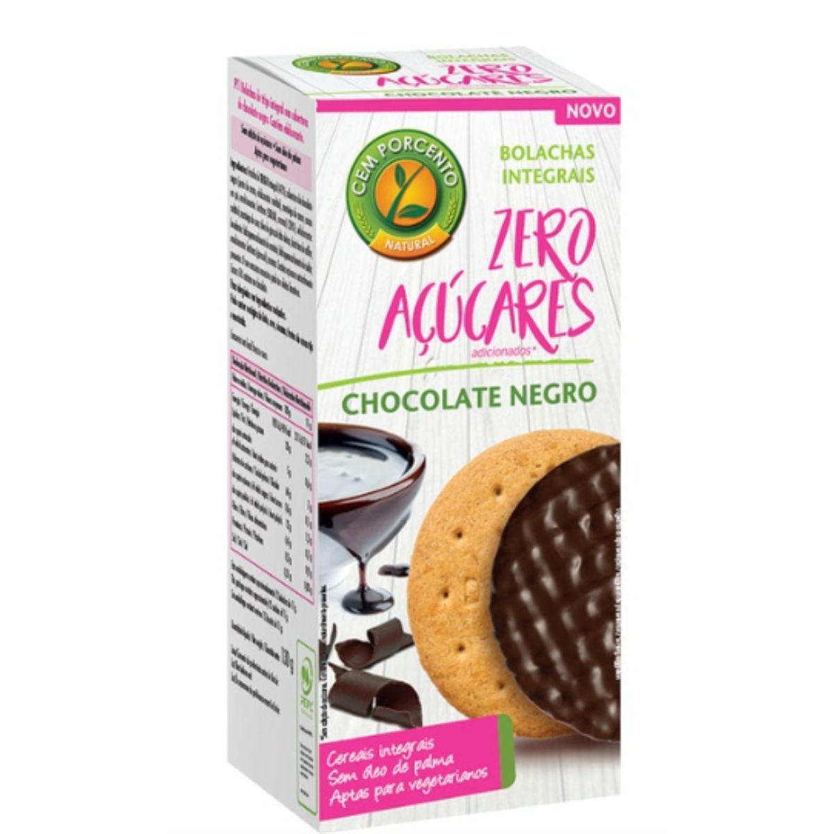 Cem Porcento Galletas Choco Negro Zero – 130g