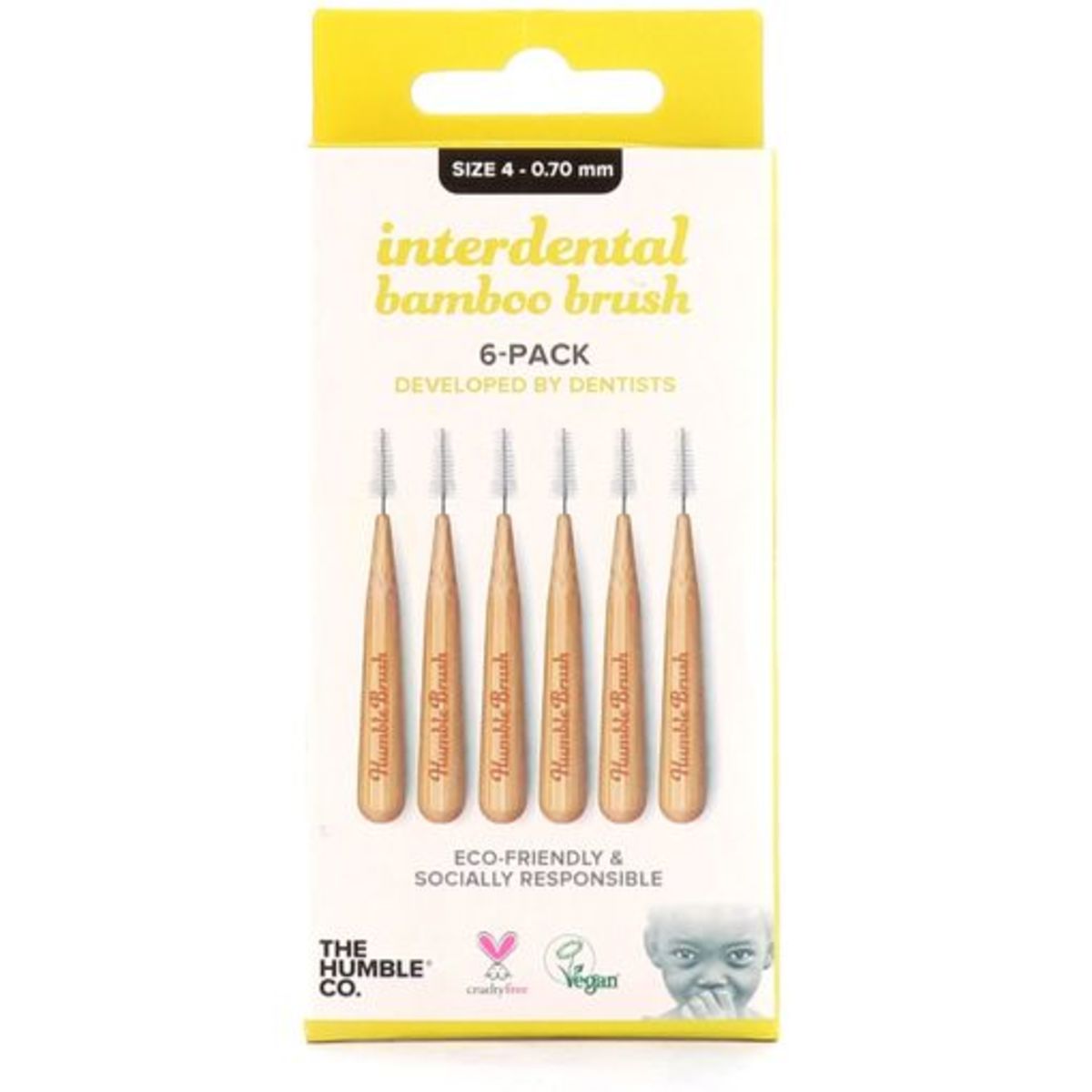 Cepillo interdental bambú T-4 amarillo – The Humble Co
