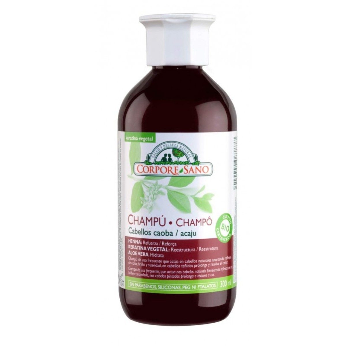 Champú cabellos caoba – Corpore Sano – 300ml