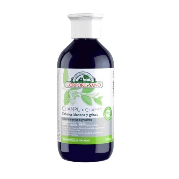 Shampooing Cheveux Gris-Blanc Bio Corps Sain – 300ml