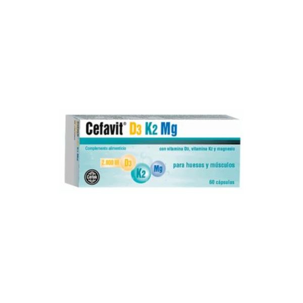 Complément alimentaire avec vitamines D3, K2 et magnésium 60 capsules Cefavit