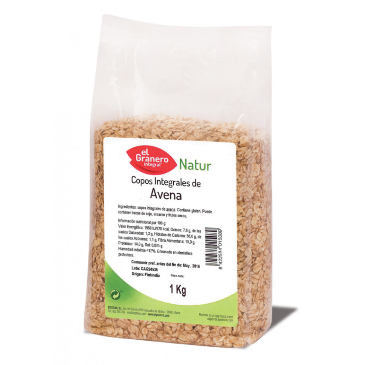 Copos de Avena Integrales 1 kg El Granero