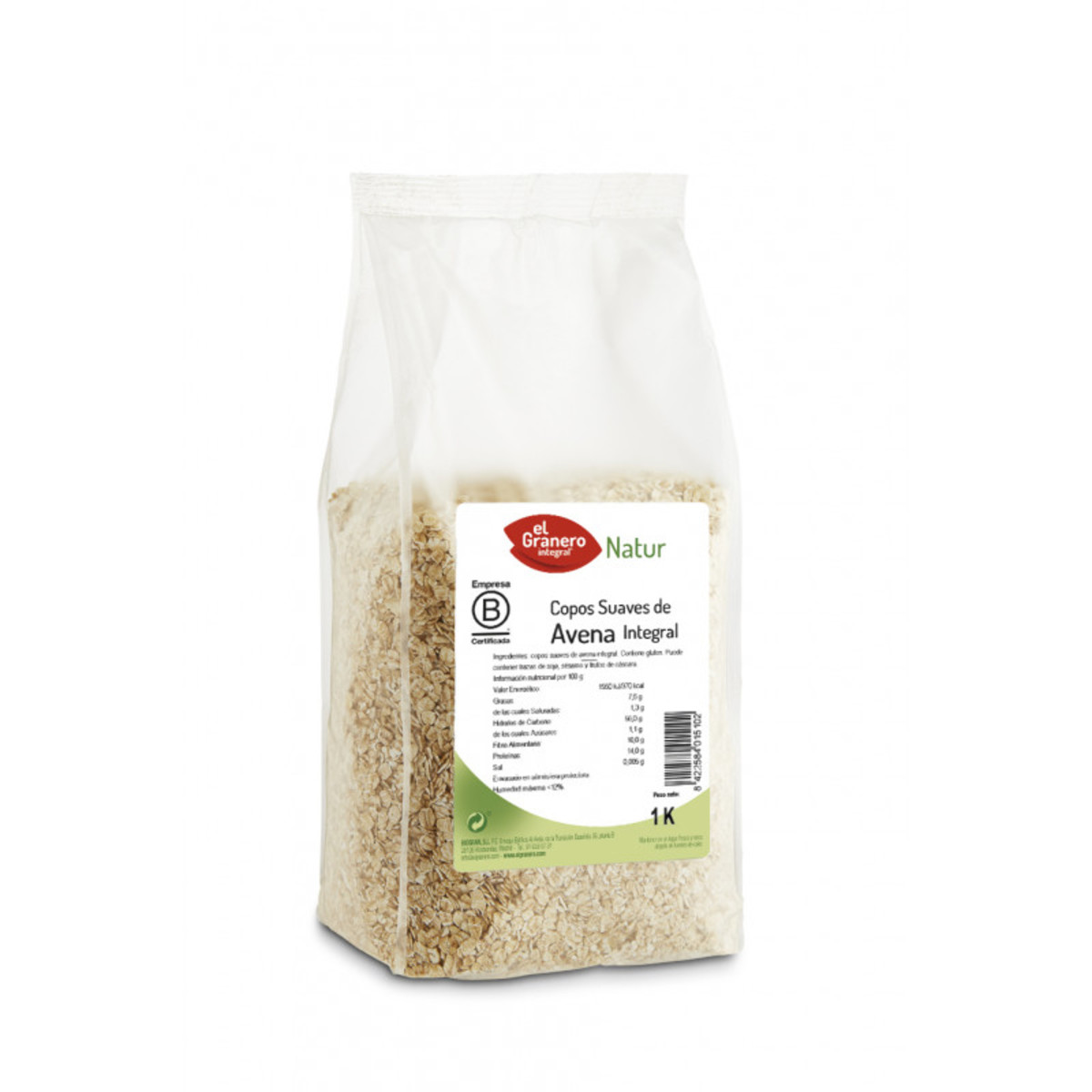 Copos Suaves de Avena Integral 1 kg Natur