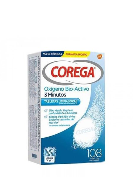 Corega bio-actieve zuurstof 108 tabletten