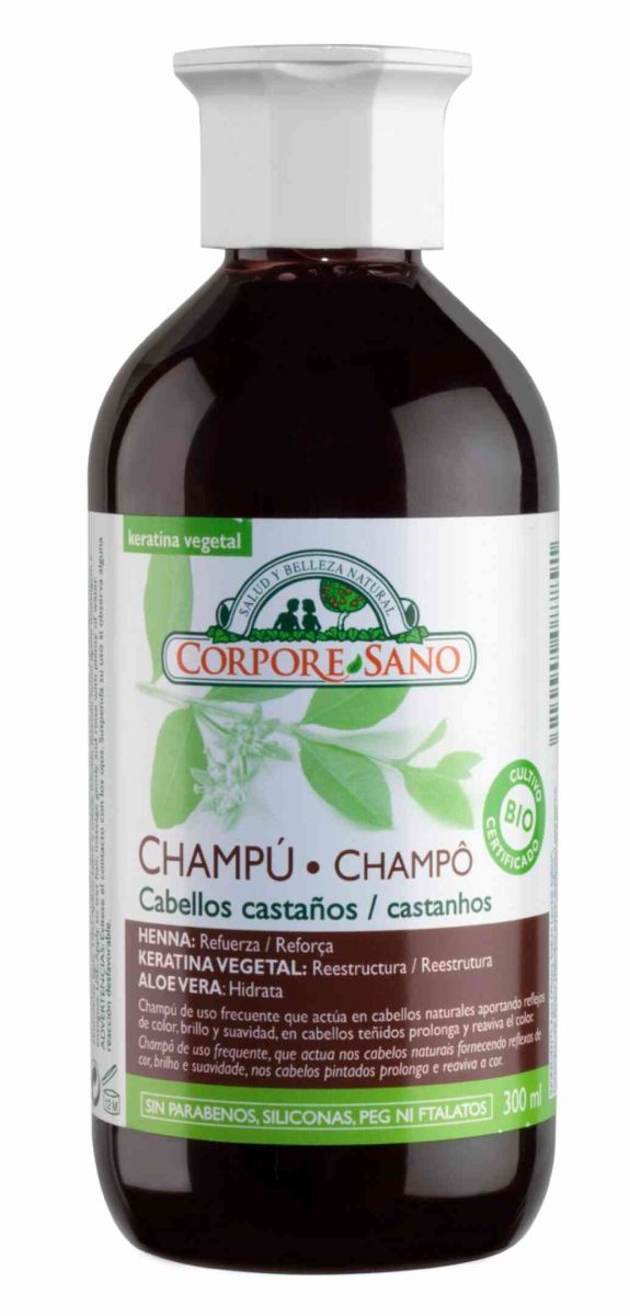 Corpore Sano Champú Henna cabellos castaños – 300ml