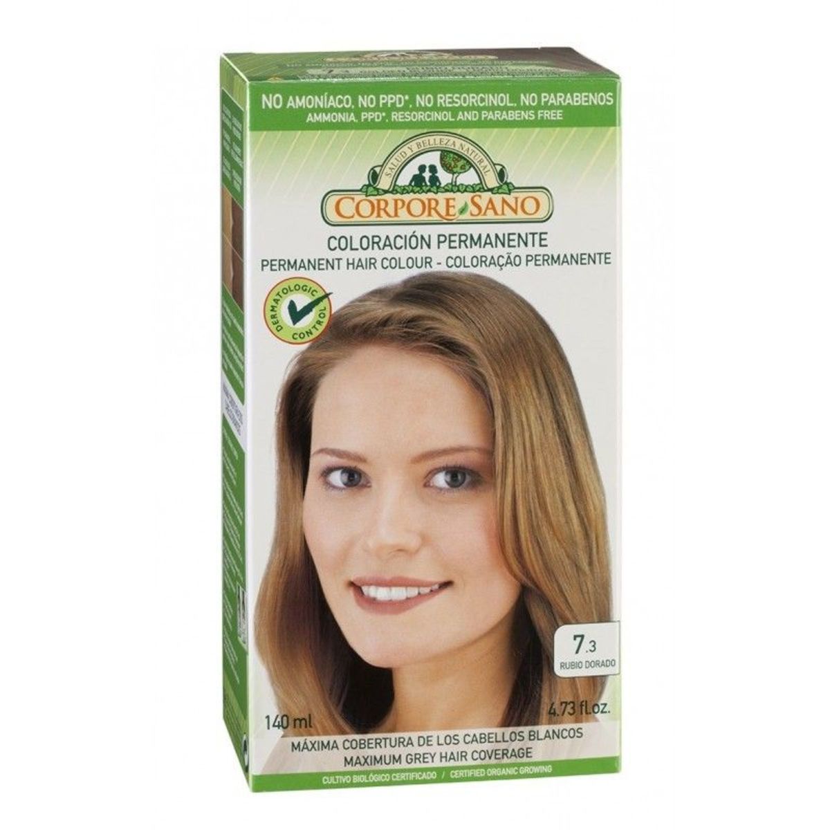 Corpore Sano Tinte Permanente 7.3 rubio dorado – 140ml