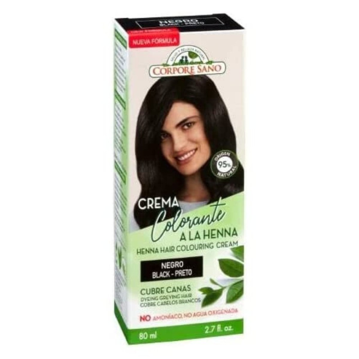 Creme de Tinta de Cabelo Preto Corpore Sano